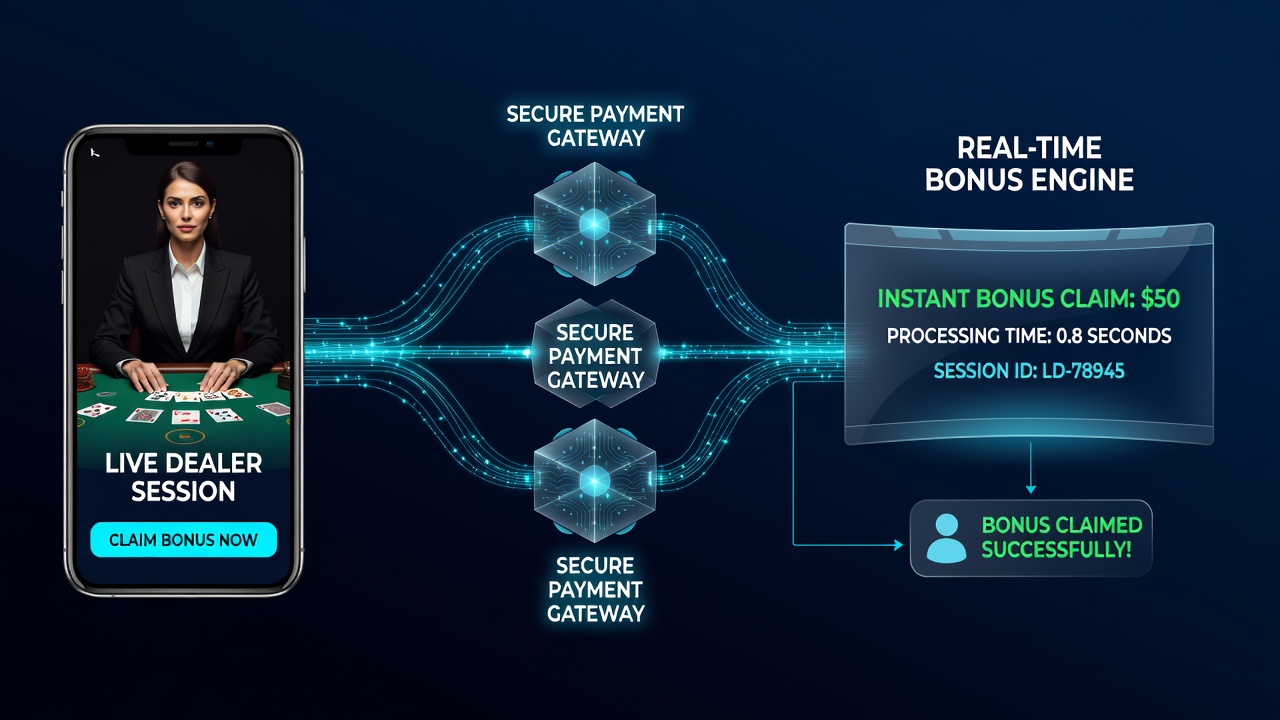 Close-up of smartphone screen showing real-time bonus balance update during a live dealer baccarat session